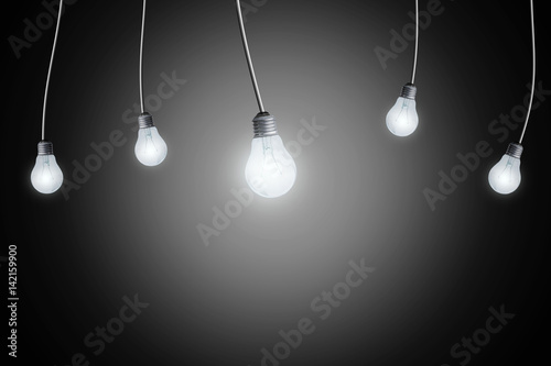 Finance Idea Concept Bulb on Virtual Screen