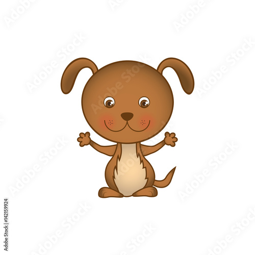 colorful picture cute dog animal vector illustration