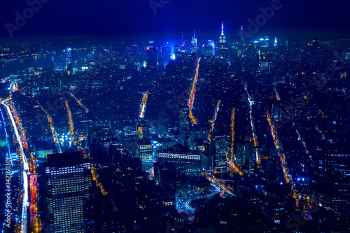 Aerial View at New York City at Night