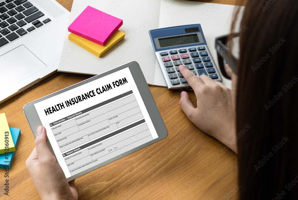 Obraz premium HEALTH INSURANCE CLAIM FORM , Application Concept health care