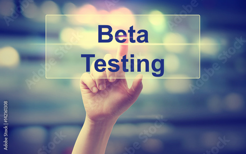 Obraz na płótnie Beta Testing concept with hand