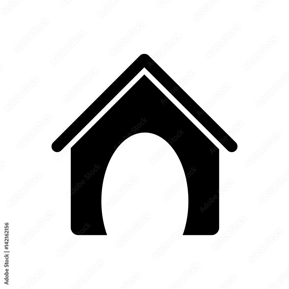 black silhouette dog animal house vector illustration black silhouette dog animal house vector illustration