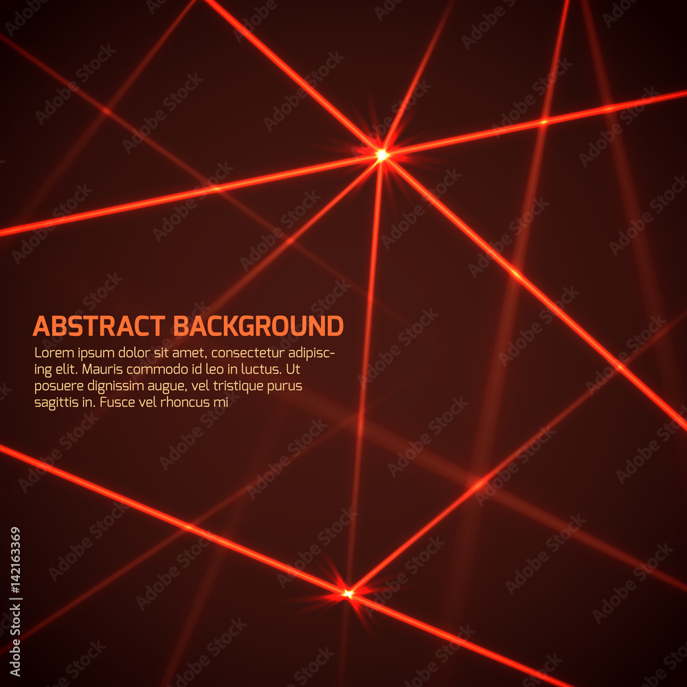 Abstract vector technology background with security red laser beams
