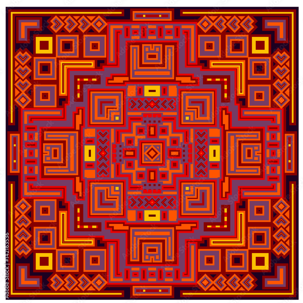 Decorative geometric ethnic pattern ornament vector illustration