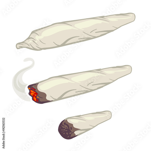 Marijuana joint, spliff, smoking drug cigarette vector illustration photo