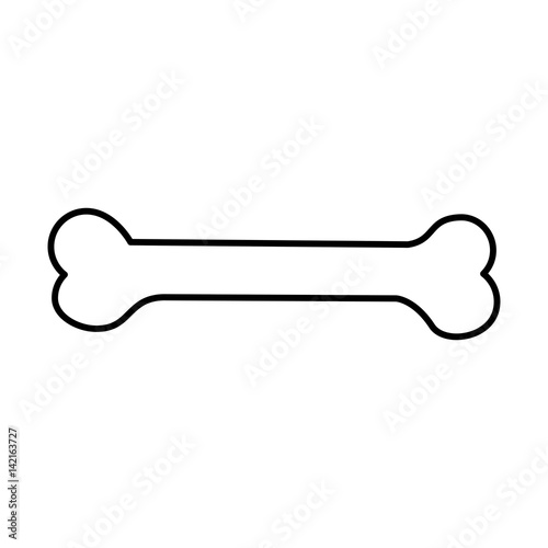 sketch silhouette pet bone icon flat vector illustration