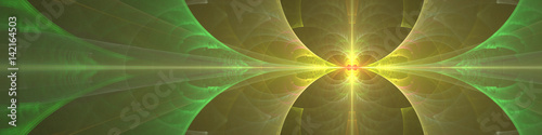 Large green yellow fractal banner