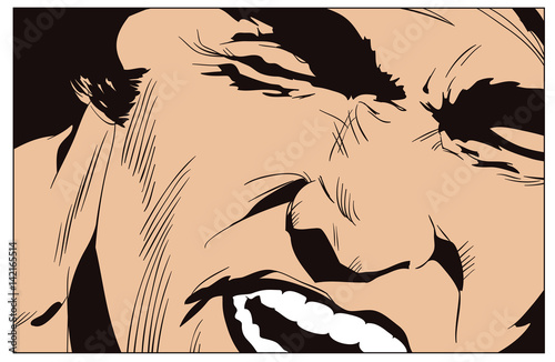 Screaming man. Stock illustration. Screaming man.