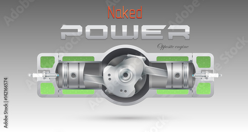 Internal combustion engine of an opposite design.
