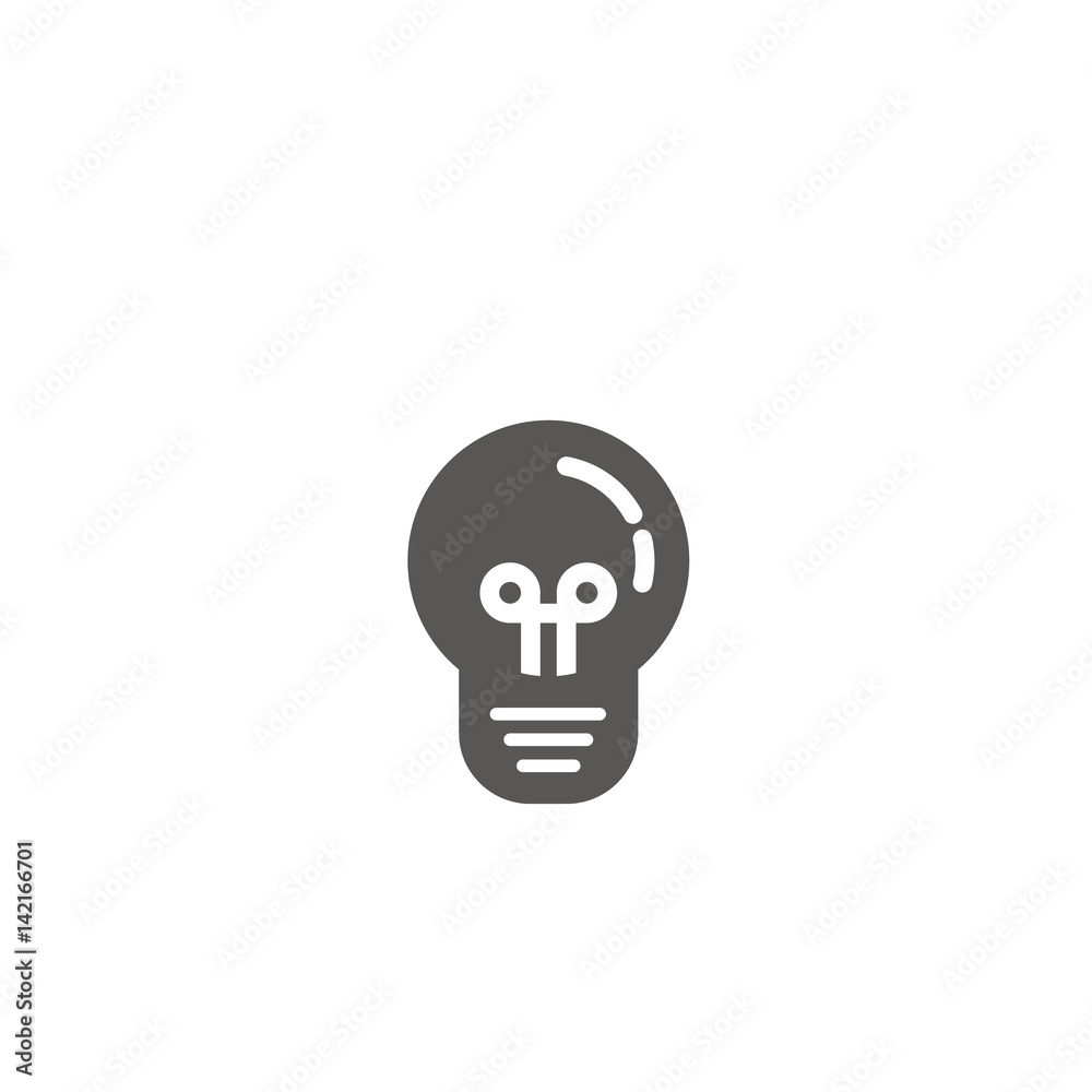 Simple vector icon of a bulb. Traditional round form. Black and white
Simple vector icon of a bulb. Traditional round form. Black and white