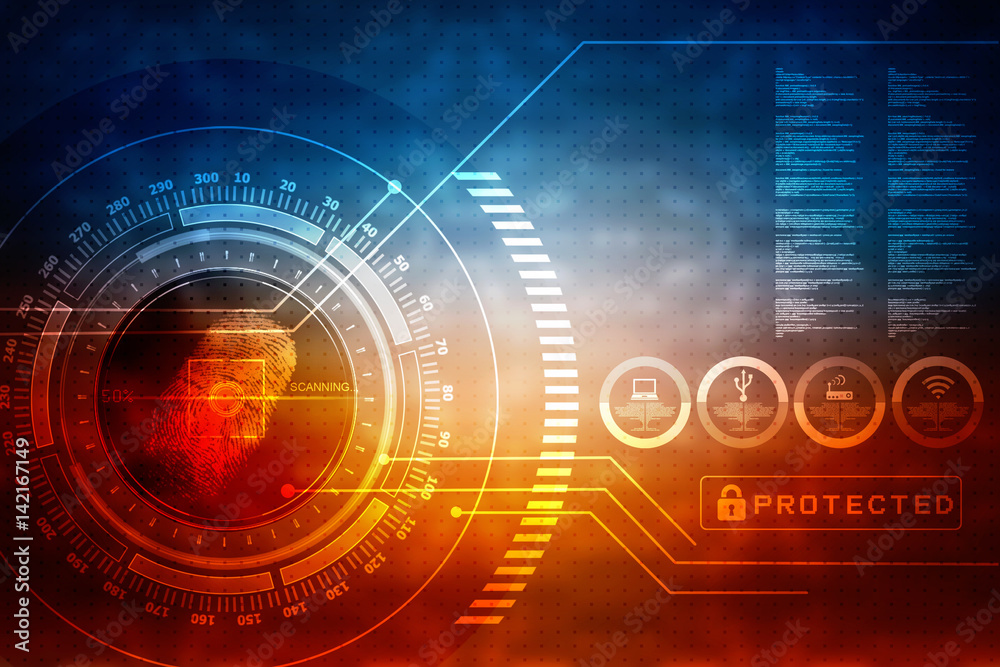 Fingerprint Scanning Technology Concept 2d Illustration Fingerprint Scanning Technology Concept 2d Illustration