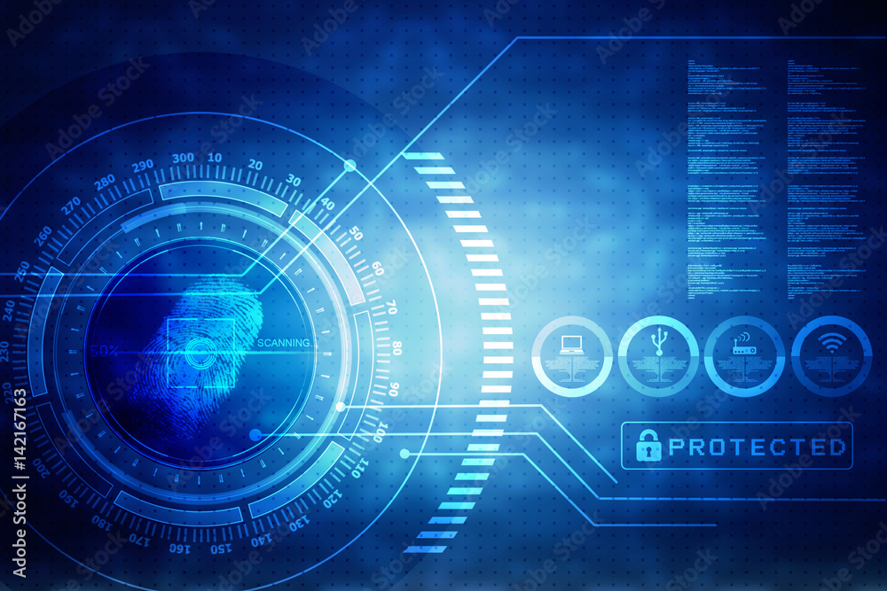 Fingerprint Scanning Technology Concept 2d Illustration Fingerprint Scanning Technology Concept 2d Illustration