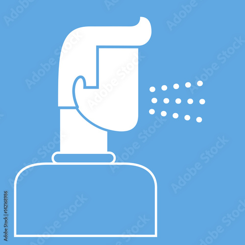 Coughing man icon, vector flat style sign