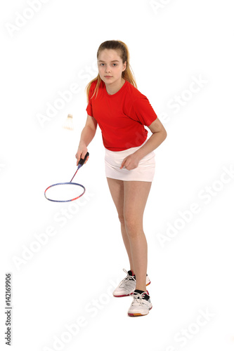 Badminton player playing badminton
