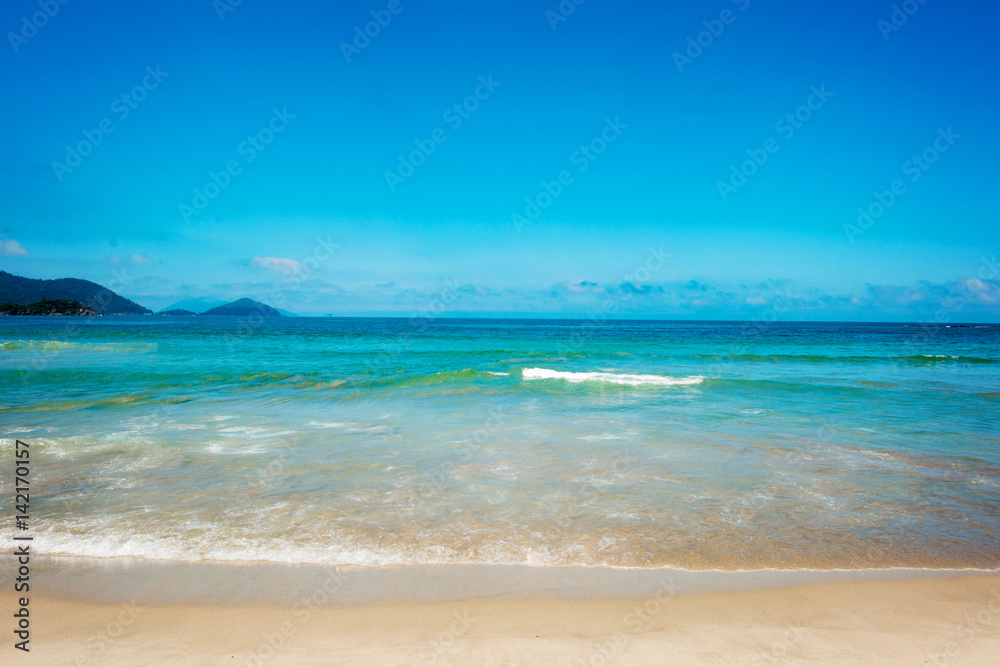 Ocean beach and blue sky in Brazil
