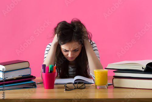 Obraz na plátně Frustrated female student