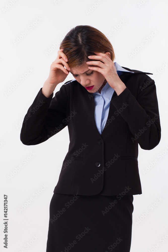 sick, ill, tired, stressful business woman suffers from headache, stress, vertigo, migraine, hangover, depression, dizziness, office syndrome, overwork sick, ill, tired, stressful business woman suffers from headache, stress, vertigo, migraine, hangover, depression, dizziness, office syndrome, overwork