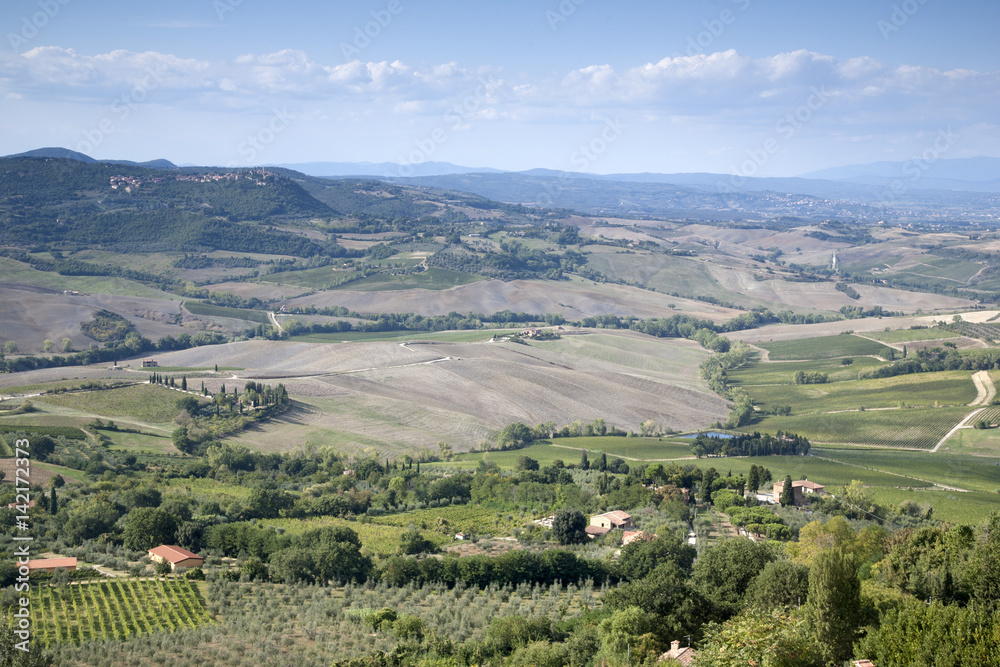 Tusan Countryside from Montepulciano Village; Tuscany