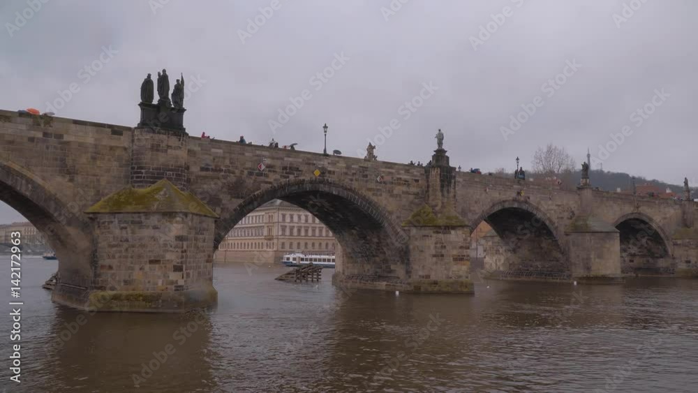 Famous Charles Bridge over Vltava River in Prague Famous Charles Bridge over Vltava River in Prague