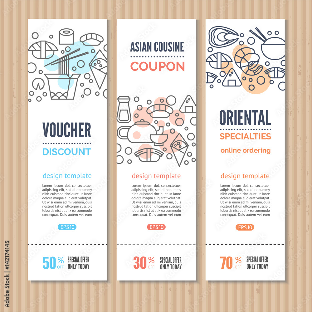 Naklejka premium Sushi vertical banners