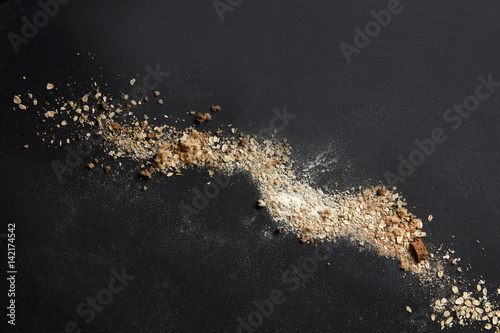 Sprinkled flour over background