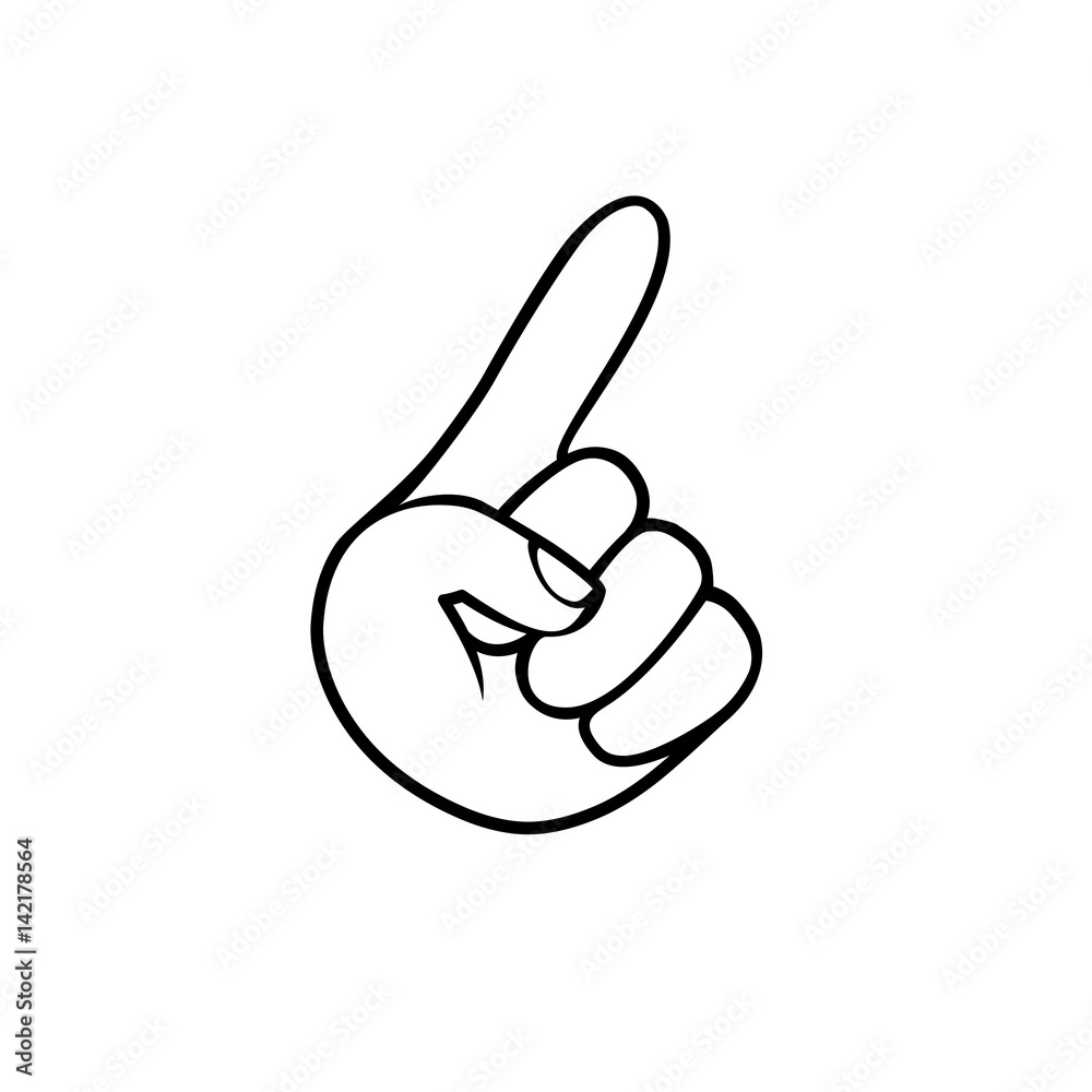 Forefinger. Black on white pointer icon Forefinger. Black on white pointer icon