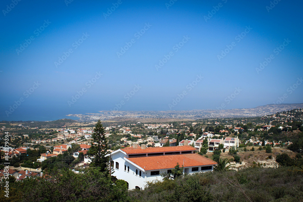 Fototapeta premium City of Paphos view and landscapes near Saint Neophytos Monastery, Cyprus