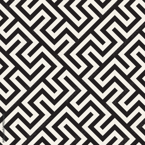 Maze Tangled Lines Contemporary Graphic. Abstract Geometric Background Design. Vector Seamless Pattern.