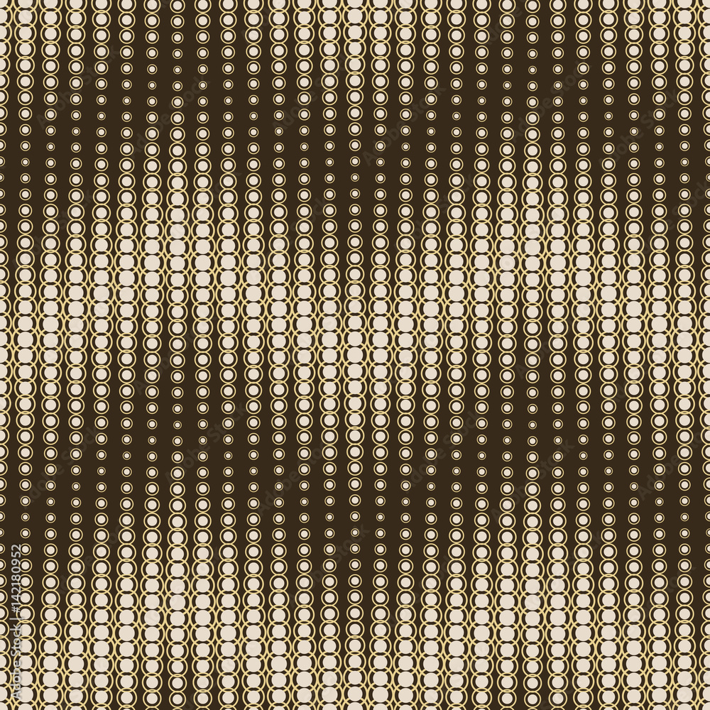 Seamless pattern on a dark brown background. Has the shape of a wave. Consists of geometric elements of round shape in yellow. Useful as design element for texture, pattern and artistic compositions. Seamless pattern on a dark brown background. Has the shape of a wave. Consists of geometric elements of round shape in yellow. Useful as design element for texture, pattern and artistic compositions.