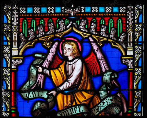 Stained Glass in Brussels Sablon Church - Angel