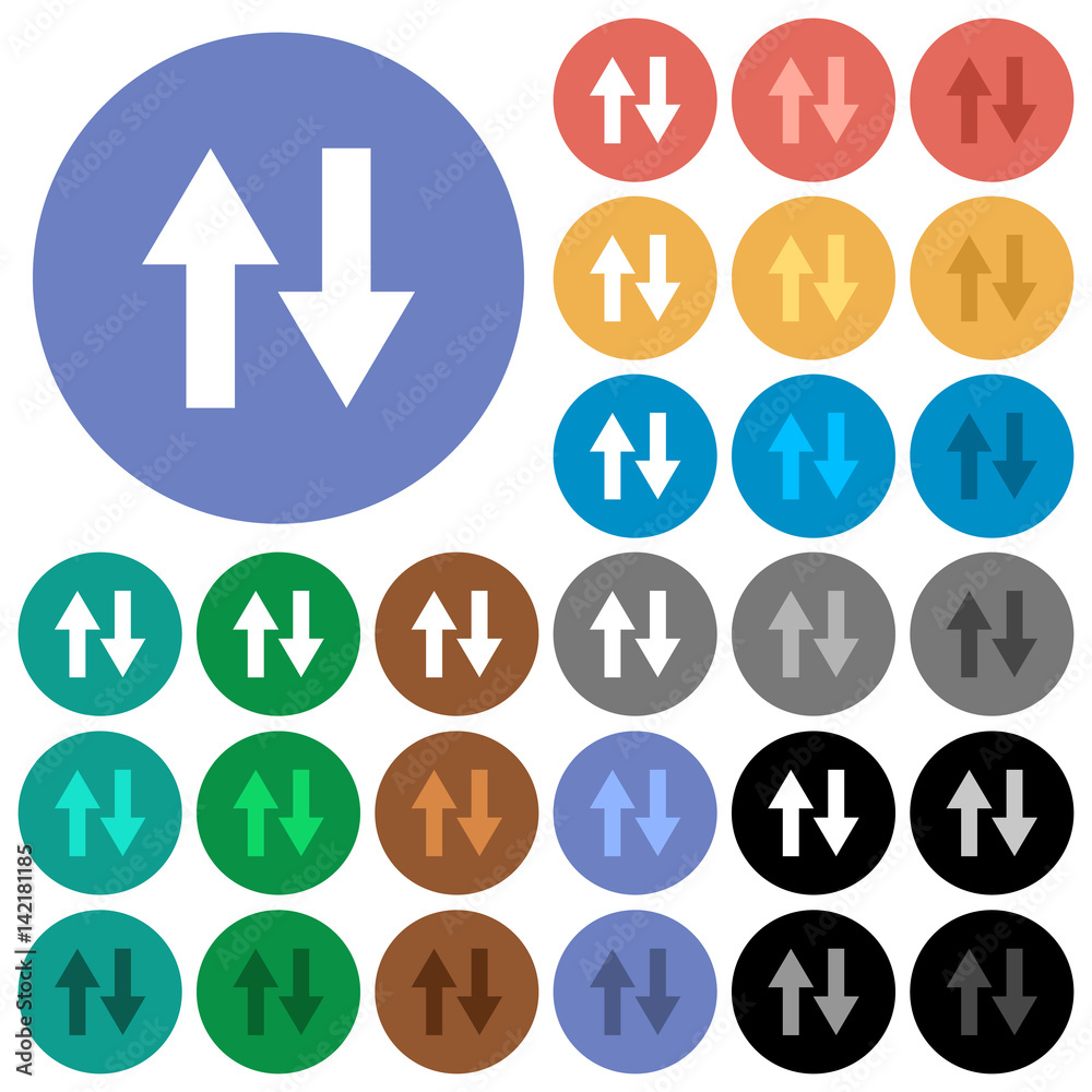 Data traffic round flat multi colored icons Data traffic round flat multi colored icons
