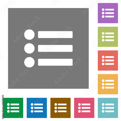 Bullet list square flat icons