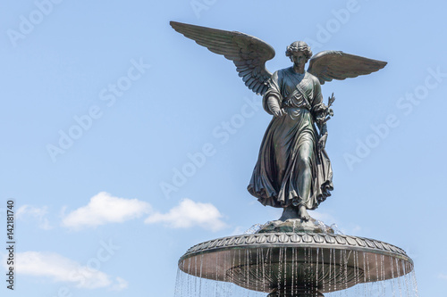 Bethesda Fountain (Angel of water fountain) located in Central Park, New York City, USA.