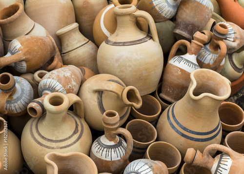 Clay jars and pots.
