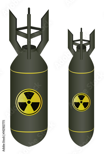 atomic green bomb isolated on a white background