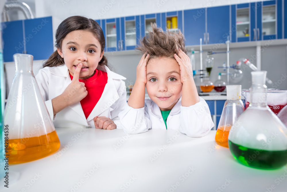 Kids in chemical lab Kids in chemical lab