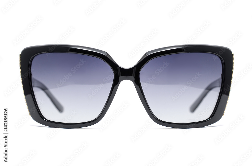 women's sunglasses in a wide plastic frame isolated on white women's sunglasses in a wide plastic frame isolated on white