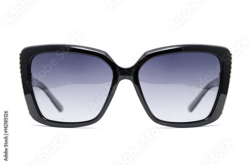 women's sunglasses in a wide plastic frame isolated on white