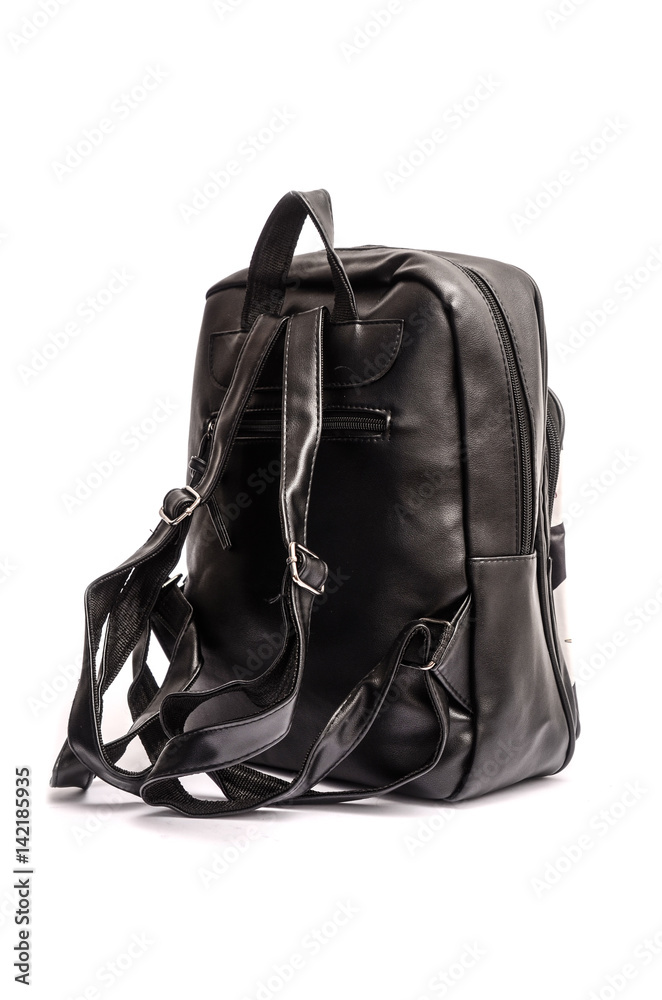 women's leather backpack isolated