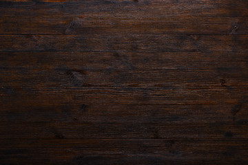 Dark wood table texture background top view