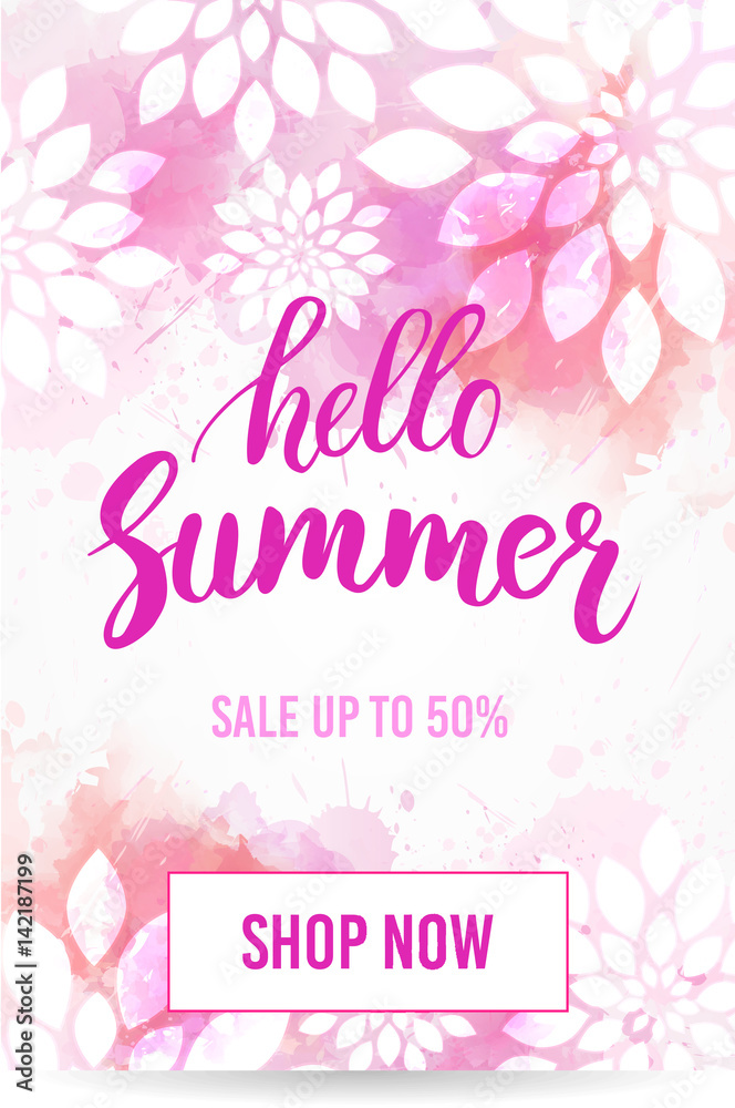 Hello summer sale banner