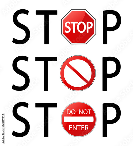 Stop sign vector illustration on white background