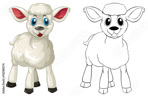 Doodle animal for little lamb