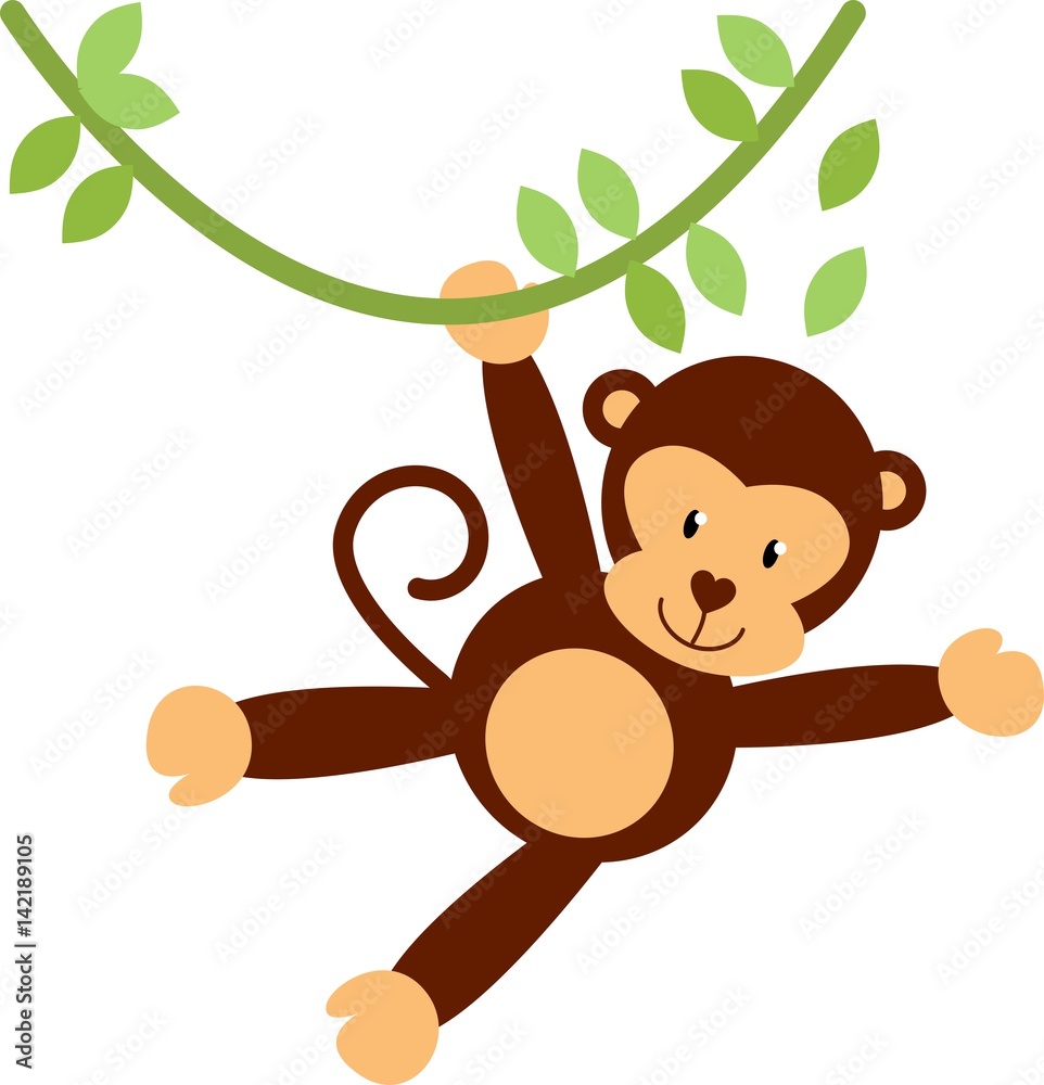 The monkey weighs on the branches The monkey weighs on the branches