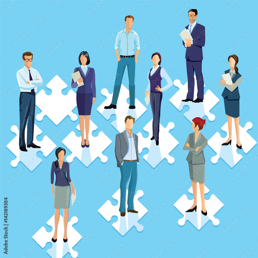 Personal Gruppenpuzzle Verbindung illustration Personal Gruppenpuzzle Verbindung illustration