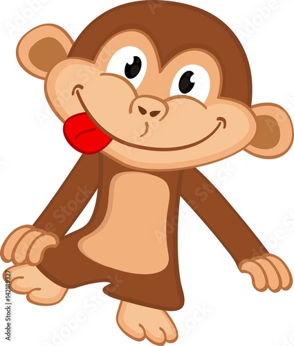 Cute baby monkey hanging