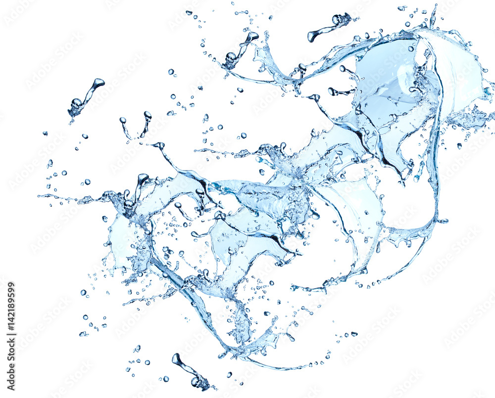Fototapeta premium Water splash isolated on white background. Splash motion. Abstract object