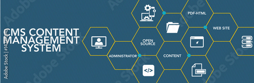 CMS Content Management System Icon Concept