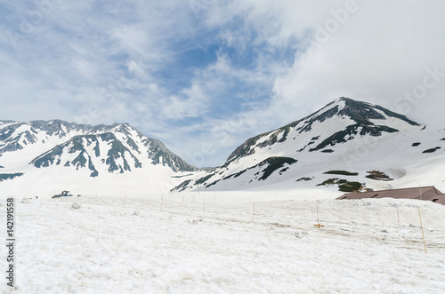 Snow mountain at japan alps tateyama kurobe alpine route