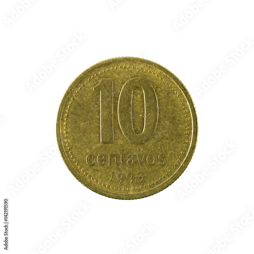 10 argentine centavo coin (1993) obverse isolated on white background